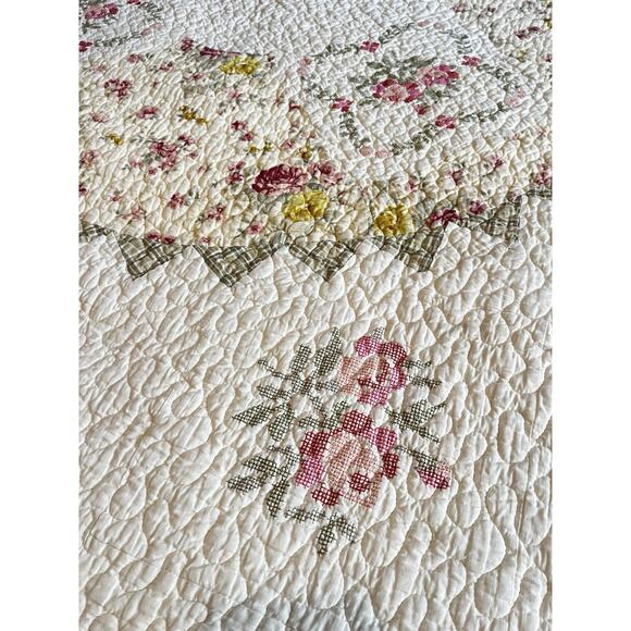 VTG LIMITED EDITION FULL QUILT LEGACY HAND CRAFTED - ROMANTIC FLORAL - Picture 4 of 9